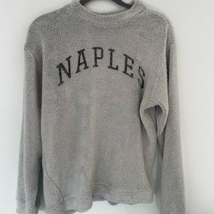 Fuzzy crew neck sweater